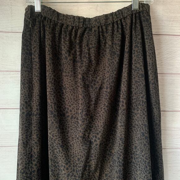 Vintage Breckenridge Brown and Black Leopard Print Skirt Midi 12P - Picture 6 of 16